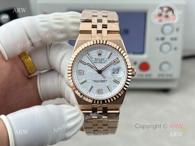 Replica Rolex Land-Dweller 40 watch Oystersteel Rose Gold Case Citizen Movement